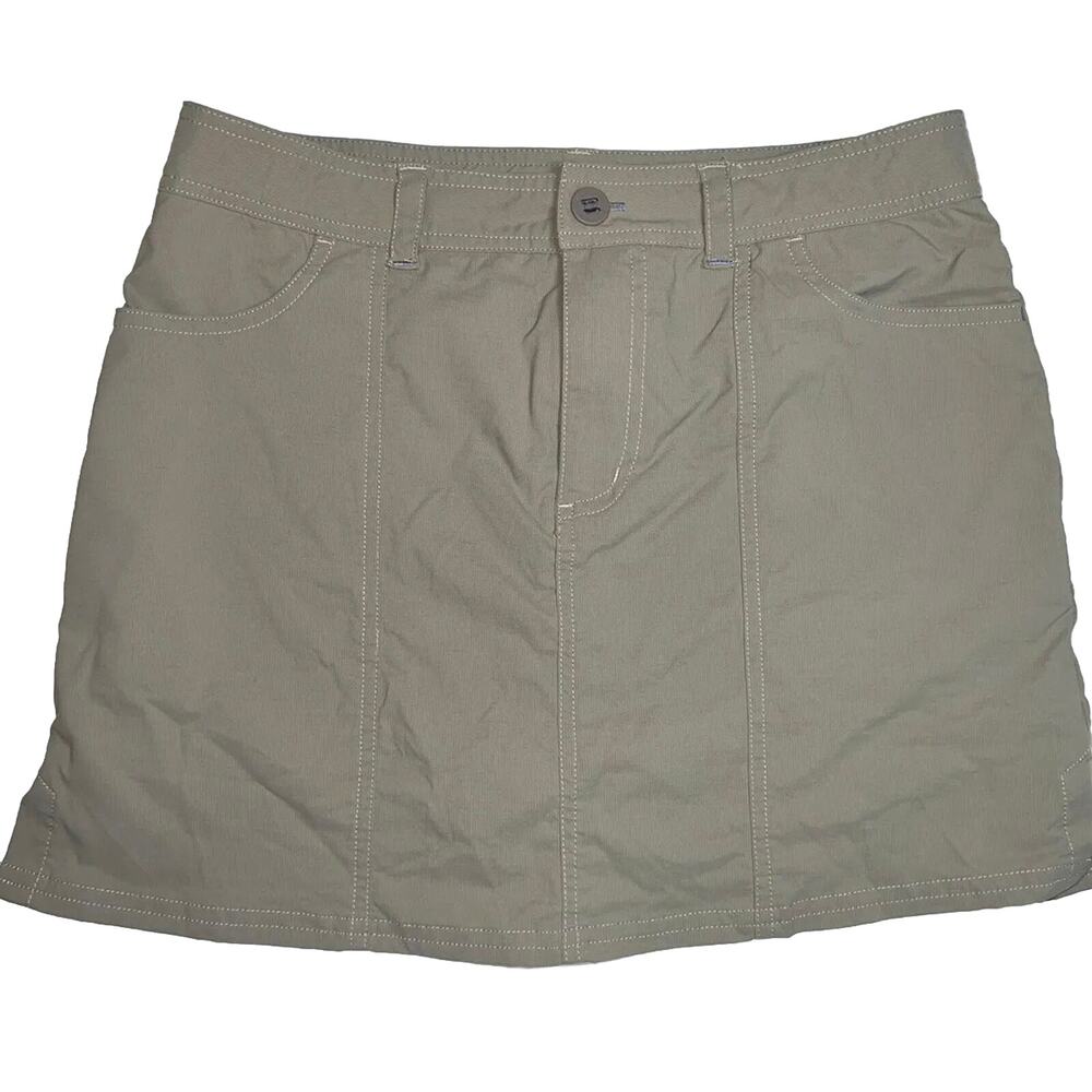 L.L. Bean Skort Girls Size 16 Khaki Taupe Purple Shorts Gorpcore Outdoors Preppy